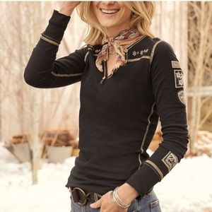 ALP N ROCK SNOW KISSED EMBROIDERED HENLEY